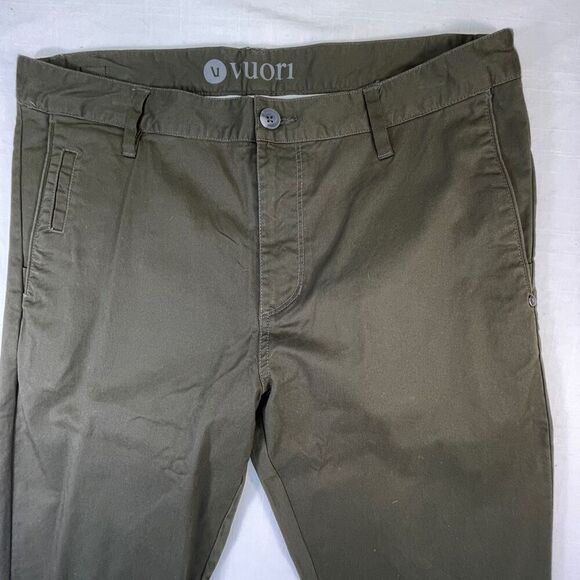 Vuori Green Stretch Classic Fit Collins Twill Cotton Straight Chino Pant Size 33 - Picture 2 of 9